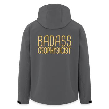 Geophysicist Badass Geophysics - Recycelte Männer Softshell-Jacke von Stanley/Stella - Schwarz - Hinten - AI Model Male 185 light (185cm)