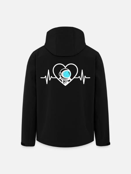 Astronaut Heart Cosmos Space Helmet - Men’s Recycled Softshell Jacket by Stanley/Stella - black