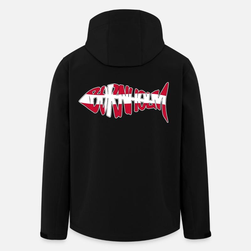 Bornholm Fisch - Recycelte Männer Softshell-Jacke von Stanley/Stella - Schwarz