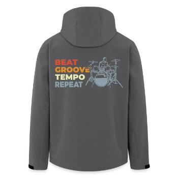 Motivation du batteur - Veste softshell homme en polyester recyclé Stanley/Stella - noir - Dos - AI Model Male 185 light (185cm)
