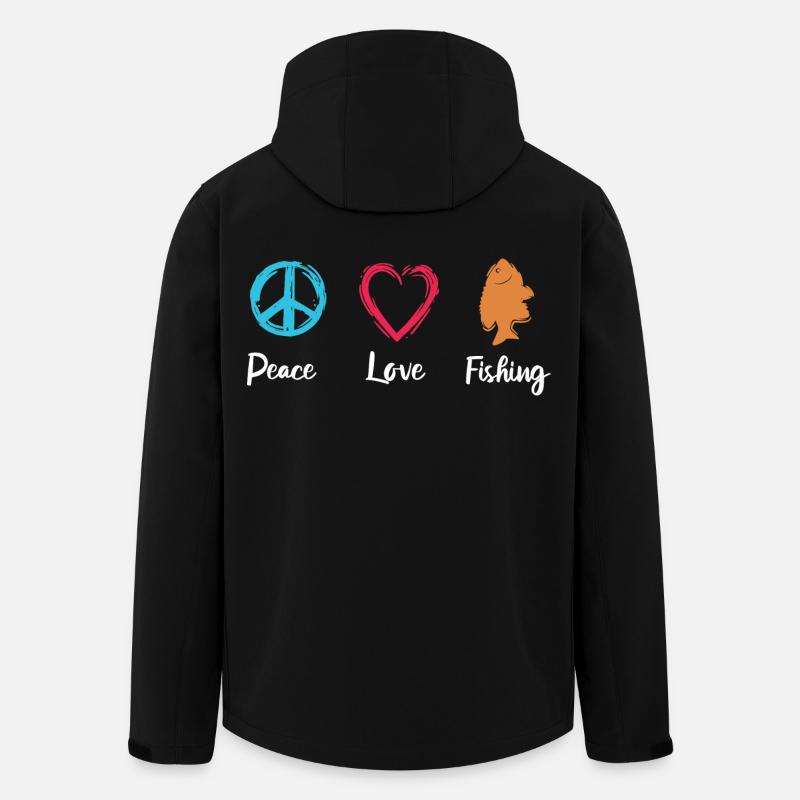 Frieden Liebe Angeln - Recycelte Männer Softshell-Jacke von Stanley/Stella - Schwarz