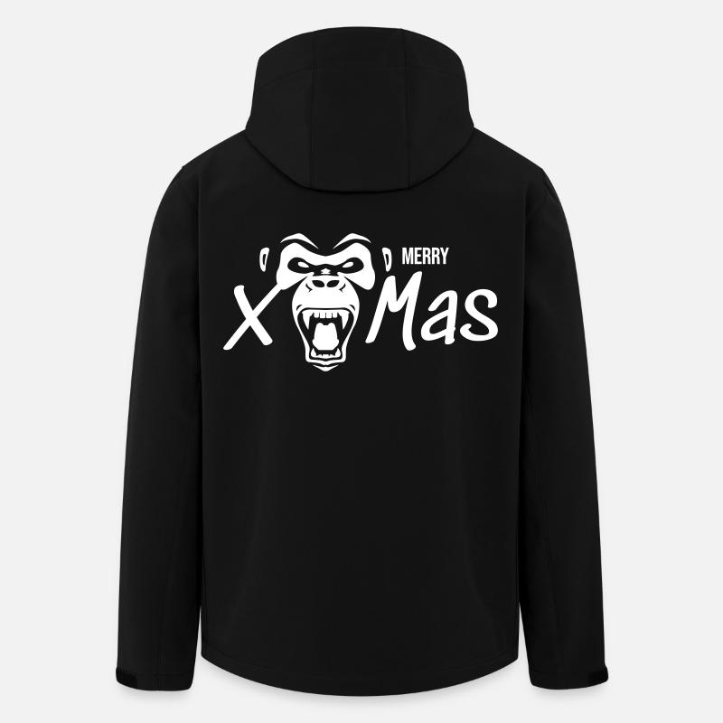 Merry X Mas Gorilla - Recycelte Männer Softshell-Jacke von Stanley/Stella - Schwarz
