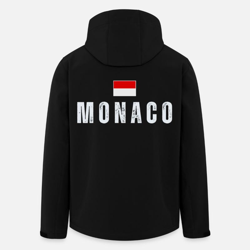 Monaco flag, Monegasque pride - Men’s Recycled Softshell Jacket by Stanley/Stella - black