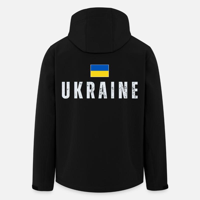 Ukrainian flag, Ukrainian pride - Men’s Recycled Softshell Jacket by Stanley/Stella - black