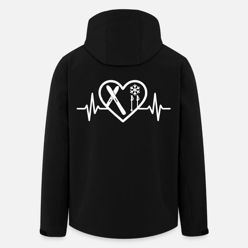 Ski Cœur Skis Bâtons Flocon - Veste softshell homme en polyester recyclé Stanley/Stella - noir