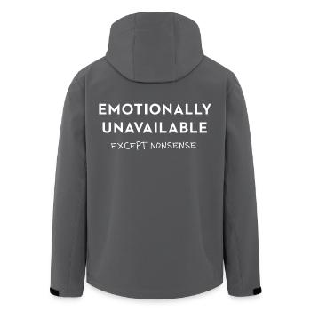 Emotionally Unavailable - except nonsense Spruch - Men’s Recycled Softshell Jacket by Stanley/Stella - black - Back - AI Model Male 185 light (185cm)