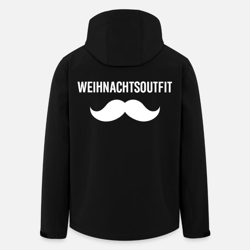 Moustache de costume de Noël - Veste softshell homme en polyester recyclé Stanley/Stella - noir