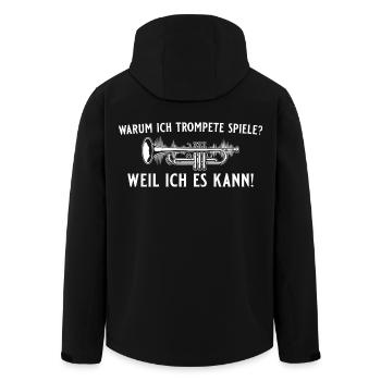 Trompete spielen? Weil ich es kann! – Trompeter - Recycelte Männer Softshell-Jacke von Stanley/Stella - Schwarz - Hinten - AI Model Male 185 light (185cm)
