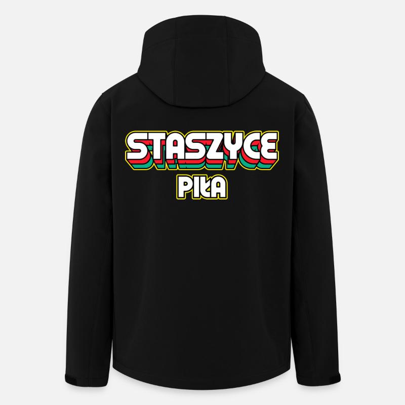 Staszyce Piła. Retro District Name - Men’s Recycled Softshell Jacket by Stanley/Stella - black