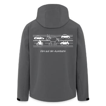 sur l’autoroute, la circulation, la route, la voiture, les roues - Veste softshell homme en polyester recyclé Stanley/Stella - noir - Dos - AI Model Male 185 light (185cm)