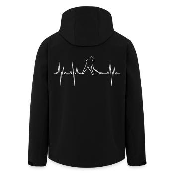 Ice Hockey Electrocardiogram ECG Hockey - Men’s Recycled Softshell Jacket by Stanley/Stella - black - Back - AI Model Male 185 light (185cm)