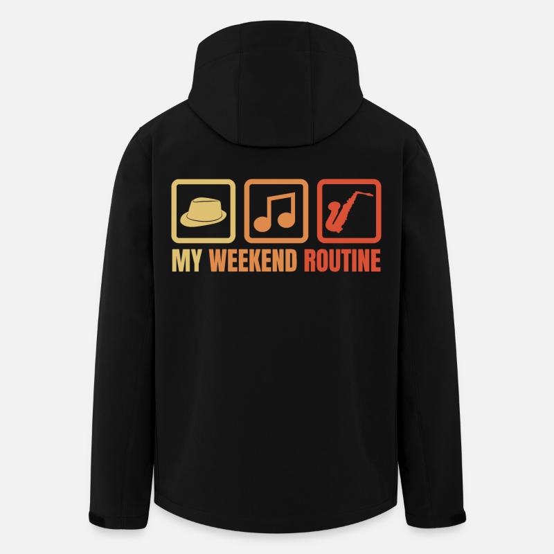 Saxophonist Wochenendroutine - Recycelte Männer Softshell-Jacke von Stanley/Stella - Schwarz