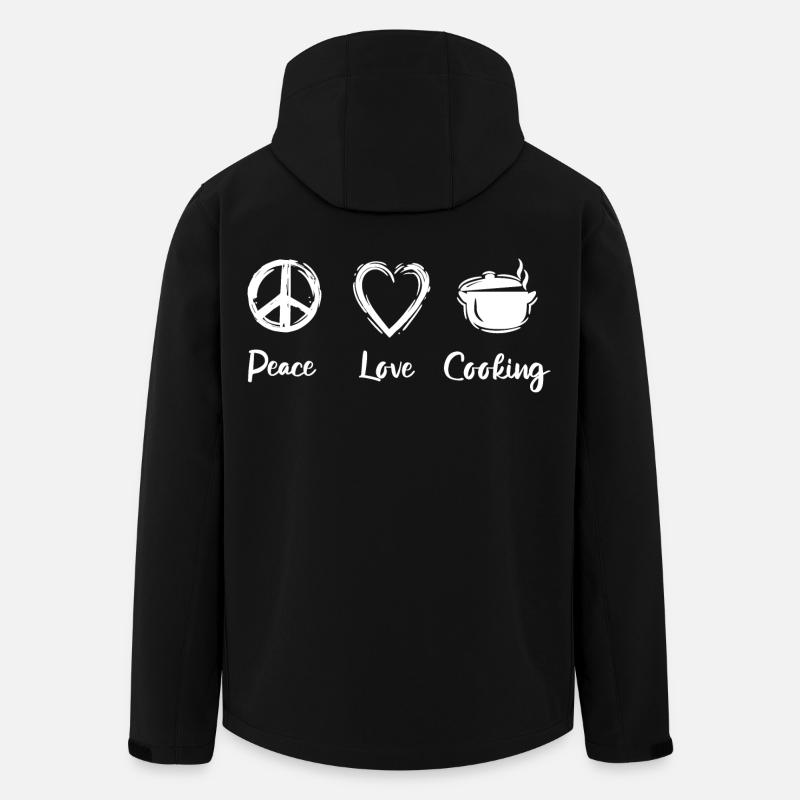 Frieden Liebe Kochen - Recycelte Männer Softshell-Jacke von Stanley/Stella - Schwarz
