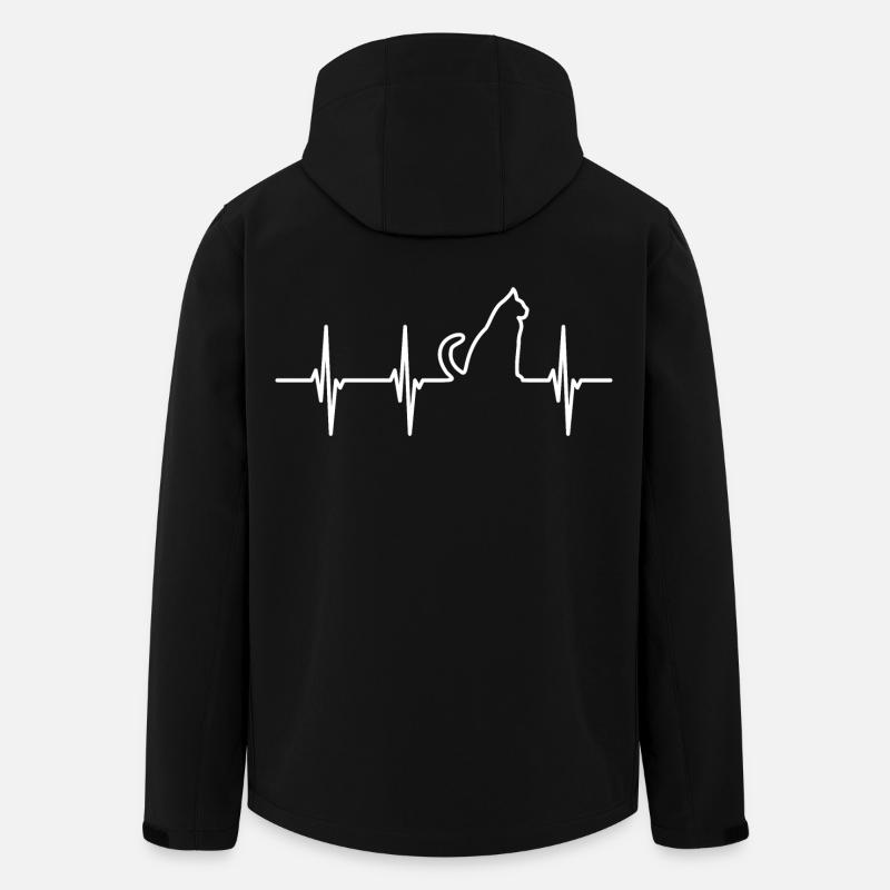 Katzen Pulslinie - Recycelte Männer Softshell-Jacke von Stanley/Stella - Schwarz