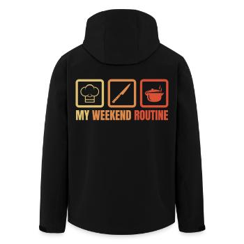 Wochenend Kochen - Recycelte Männer Softshell-Jacke von Stanley/Stella - Schwarz - Hinten - AI Model Male 185 light (185cm)