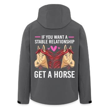 Horse racing - Men’s Recycled Softshell Jacket by Stanley/Stella - black - Back - AI Model Male 185 light (185cm)