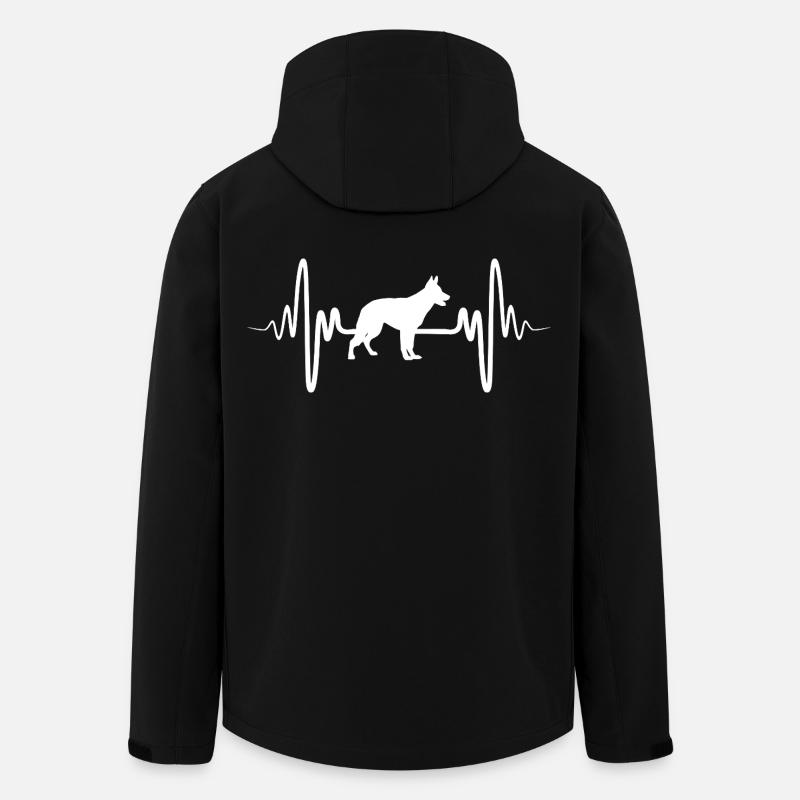 German Shepherd Heartbeat - Men’s Recycled Softshell Jacket by Stanley/Stella - black