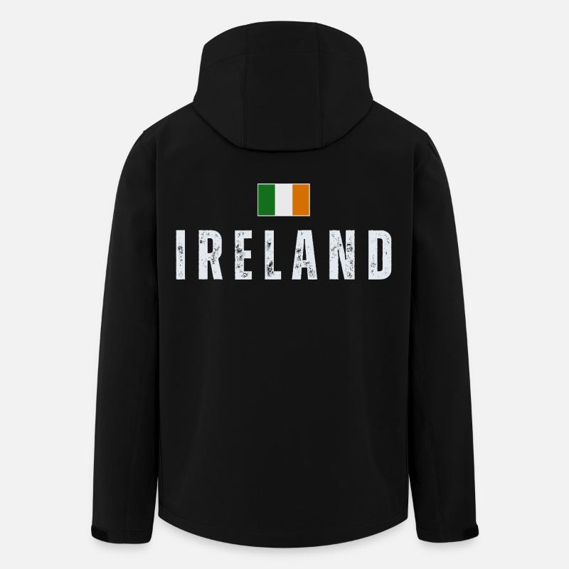 Drapeau de l’Irlande, Irish Pride - Veste softshell homme en polyester recyclé Stanley/Stella - noir
