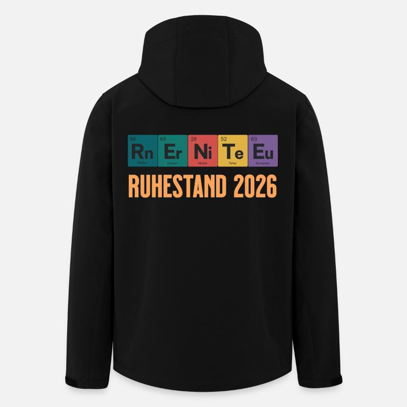 Rente 2026 Periodensystem Design - Recycelte Männer Softshell-Jacke von Stanley/Stella - Schwarz