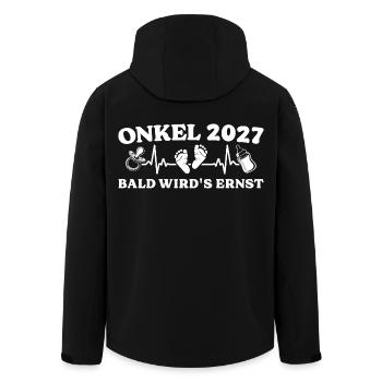 Onkel 2027 Bald wird's ernst Geschenk Baby - Recycelte Männer Softshell-Jacke von Stanley/Stella - Schwarz - Hinten - AI Model Male 185 light (185cm)