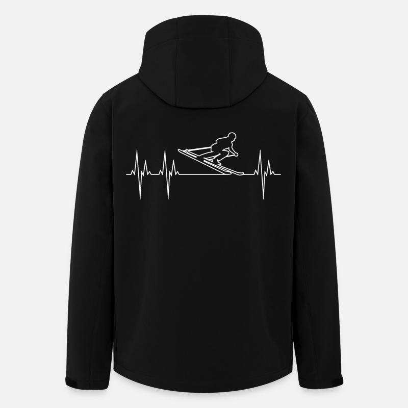 Alpine Skiing Grand Slalom Electrocardiogram ECG Ski - Men’s Recycled Softshell Jacket by Stanley/Stella - black