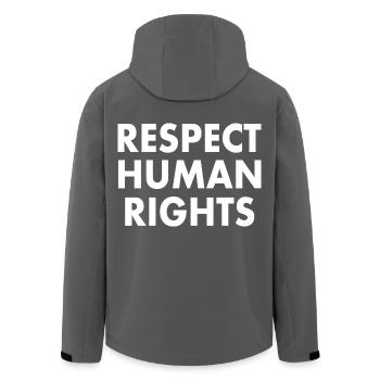 Respect human rights - Veste softshell homme en polyester recyclé Stanley/Stella - charbon - Dos - AI Model Male 185 light (185cm)