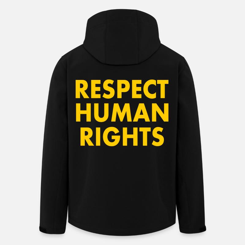 Respect human rights - Veste softshell homme en polyester recyclé Stanley/Stella - noir