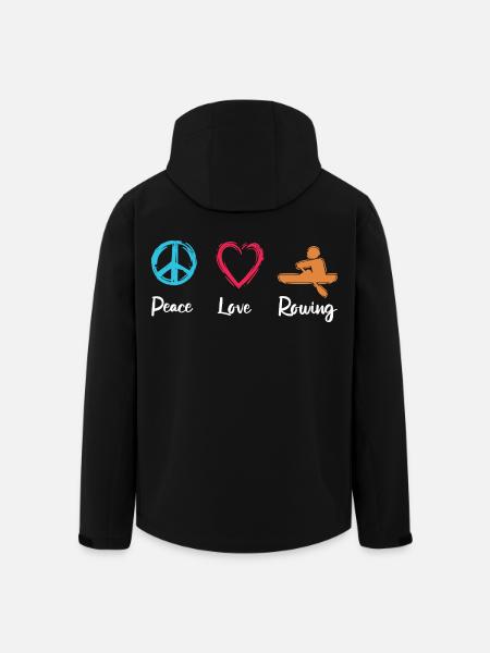 Peace, Love, Rowing - Men’s Recycled Softshell Jacket by Stanley/Stella - black