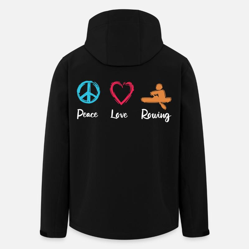 Paix, Amour, Aviron - Veste softshell homme en polyester recyclé Stanley/Stella - noir