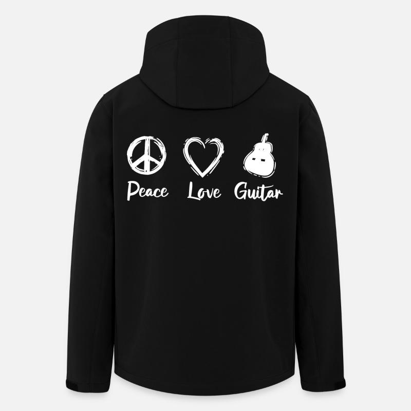 Peace Love Guitar - Recycelte Männer Softshell-Jacke von Stanley/Stella - Schwarz