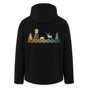 Hochsitz Jäger Jagen DNA - Recycelte Männer Softshell-Jacke von Stanley/Stella - Schwarz - Hinten - AI Model Male 185 light (185cm)
