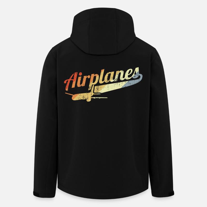 Retro Flugzeuge - Recycelte Männer Softshell-Jacke von Stanley/Stella - Schwarz