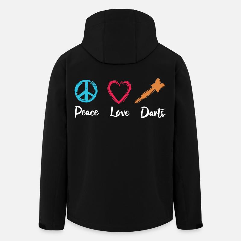 Frieden Liebe Darts - Recycelte Männer Softshell-Jacke von Stanley/Stella - Schwarz