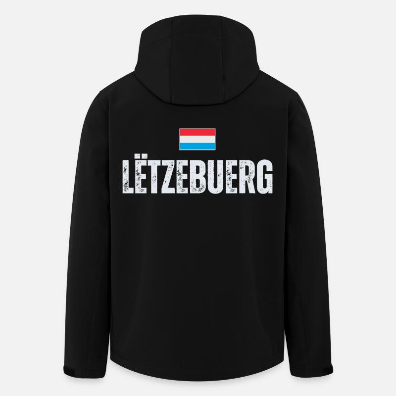 Drapeau du Luxembourg, patriote luxembourgeois - Veste softshell homme en polyester recyclé Stanley/Stella - noir