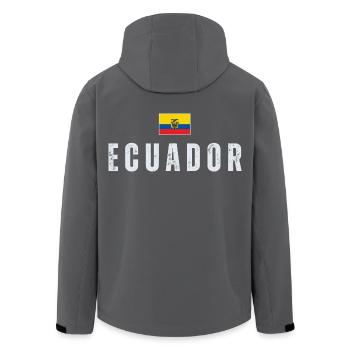 Ecuador-Flagge, ich liebe Ecuador - Recycelte Männer Softshell-Jacke von Stanley/Stella - Schwarz - Hinten - AI Model Male 185 light (185cm)