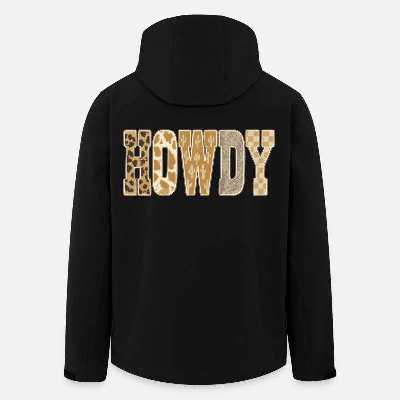 Howdy Desert Cactus Pattern Cowboy - Men’s Recycled Softshell Jacket by Stanley/Stella - black