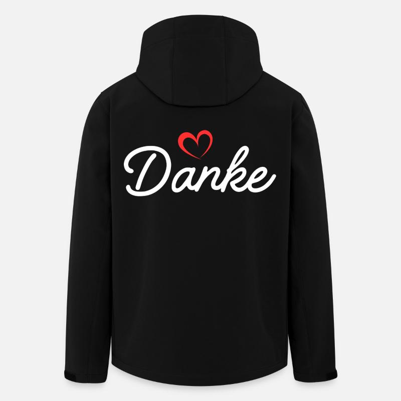 Danke Herz Script - Recycelte Männer Softshell-Jacke von Stanley/Stella - Schwarz