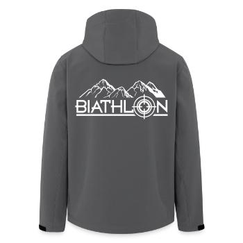Biathlon - Recycelte Männer Softshell-Jacke von Stanley/Stella - Anthrazit - Hinten - AI Model Male 185 light (185cm)