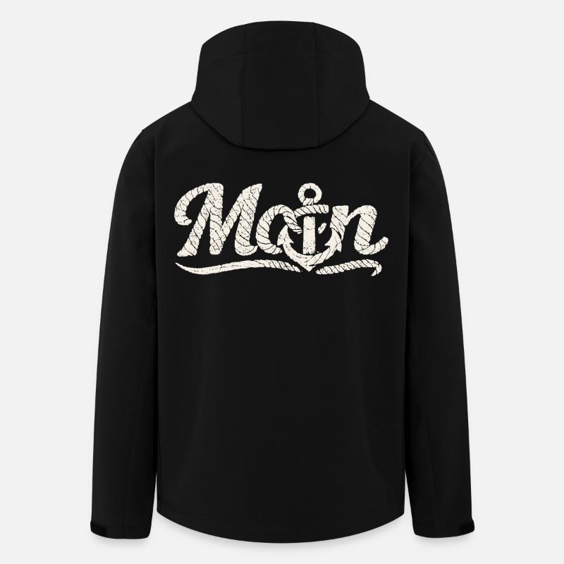 Conception côtière Moin Anchor - Veste softshell homme en polyester recyclé Stanley/Stella - noir