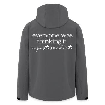 Everyone was thinking it – Sarkasmus  - Recycelte Männer Softshell-Jacke von Stanley/Stella - Schwarz - Hinten - AI Model Male 185 light (185cm)