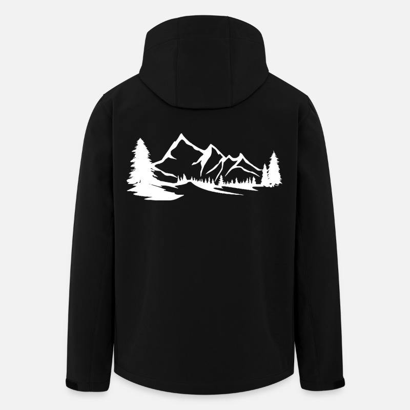 Mountains - Mountains - Men’s Recycled Softshell Jacket by Stanley/Stella - black