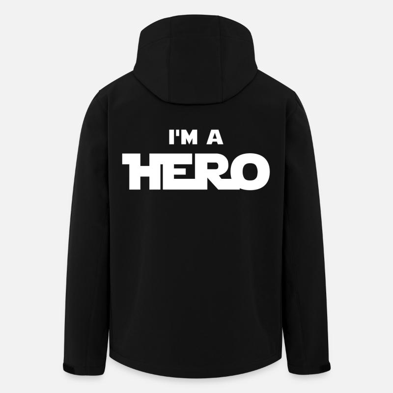 Ich bin ein Held (weiß) - Recycelte Männer Softshell-Jacke von Stanley/Stella - Schwarz