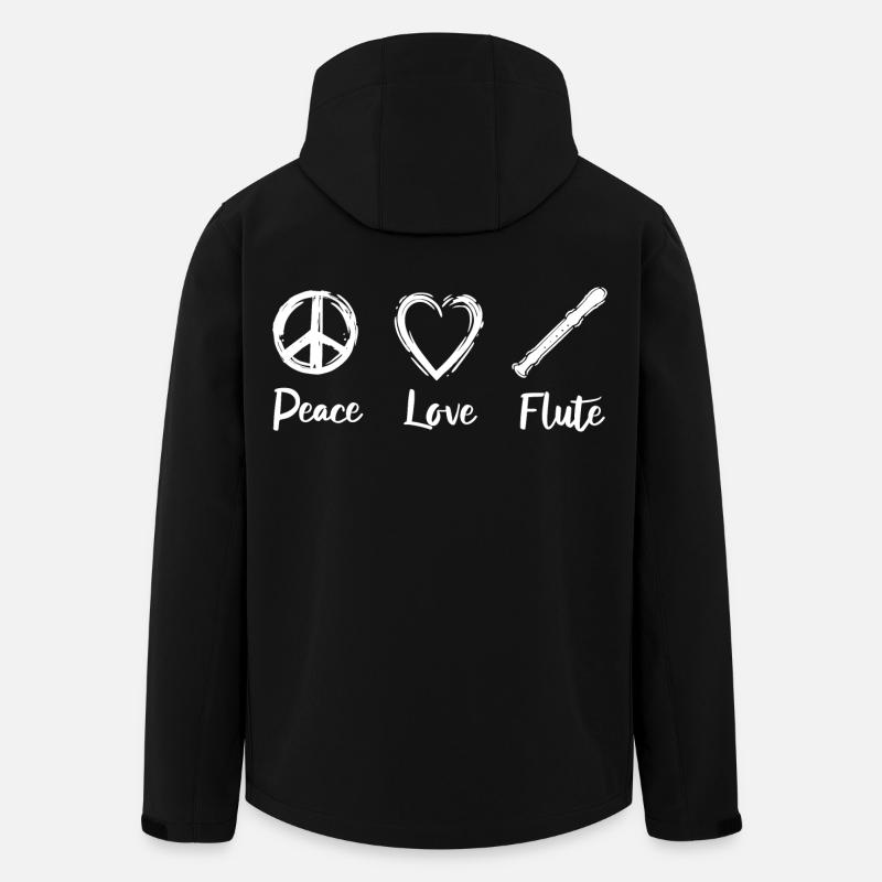 Peace Love Flute - Recycelte Männer Softshell-Jacke von Stanley/Stella - Schwarz