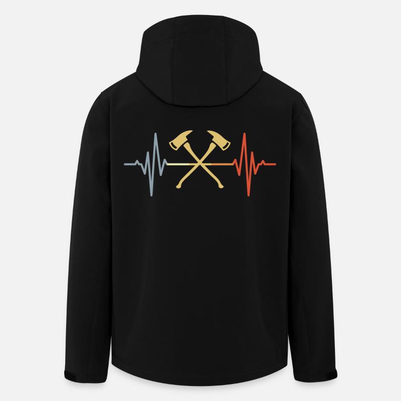 Feuerwehraxt Herzklopfen - Recycelte Männer Softshell-Jacke von Stanley/Stella - Schwarz