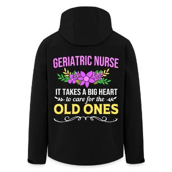 Nursing Home Geriatric Nurse Nurse - Men’s Recycled Softshell Jacket by Stanley/Stella - black - Back - AI Model Male 185 light (185cm)