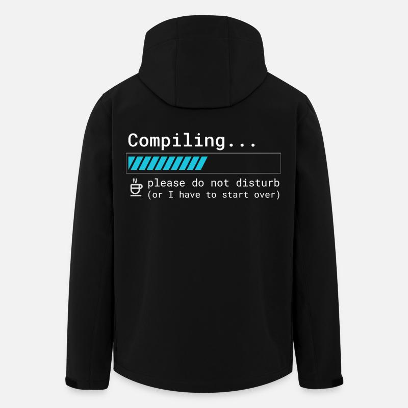 Lustiges Programmierer T-Shirt - Compiling Please  - Recycelte Männer Softshell-Jacke von Stanley/Stella - Schwarz