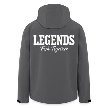 Fishing Legends Saying - Men’s Recycled Softshell Jacket by Stanley/Stella - black - Back - AI Model Male 185 light (185cm)