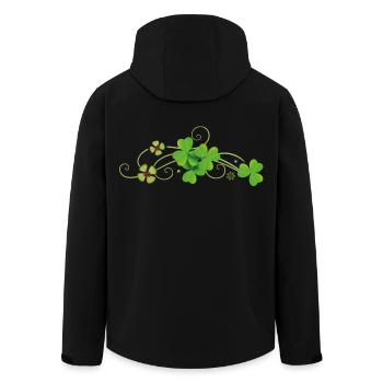 Grüne Kleeblätter mit Ornament-Ranken - Recycelte Männer Softshell-Jacke von Stanley/Stella - Schwarz - Hinten - AI Model Male 185 light (185cm)