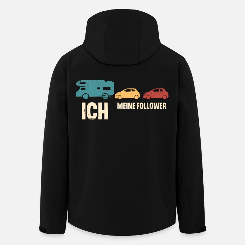 Camping Camper Wohnmobil - Recycelte Männer Softshell-Jacke von Stanley/Stella - Schwarz