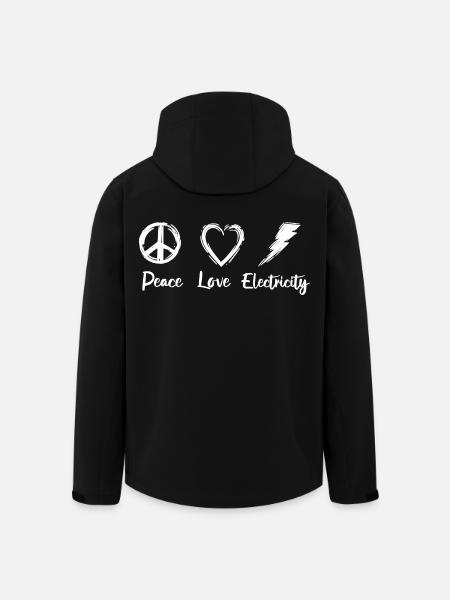 Peace Love Electricity - Men’s Recycled Softshell Jacket by Stanley/Stella - black